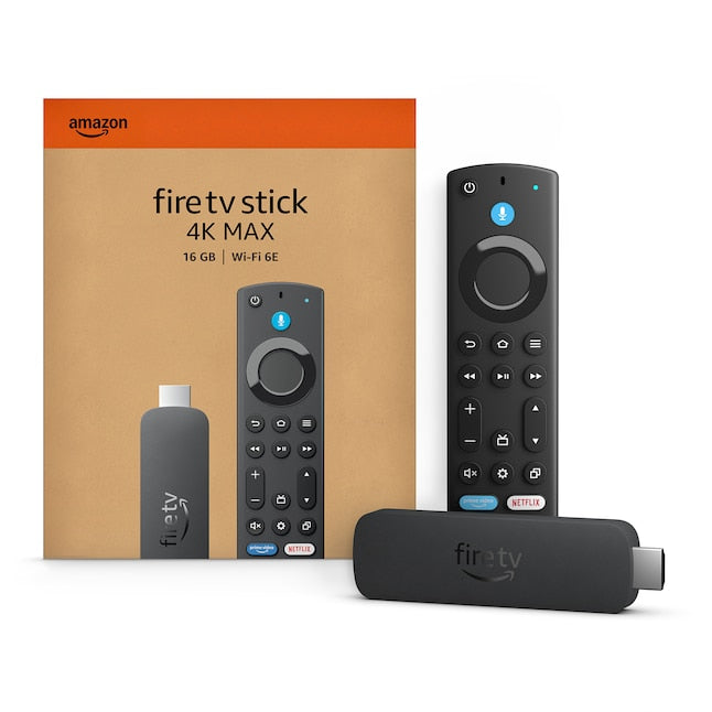 Real product image — Amazon Fire TV Stick 4K Max Wi-Fi 6E; confirm supplied model before selling